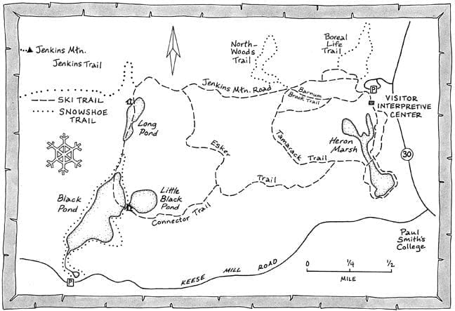 Map of Paul Smith's College trails