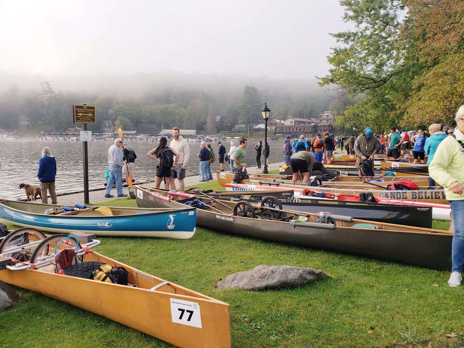 A misty start to this year's 90Miler canoe race
