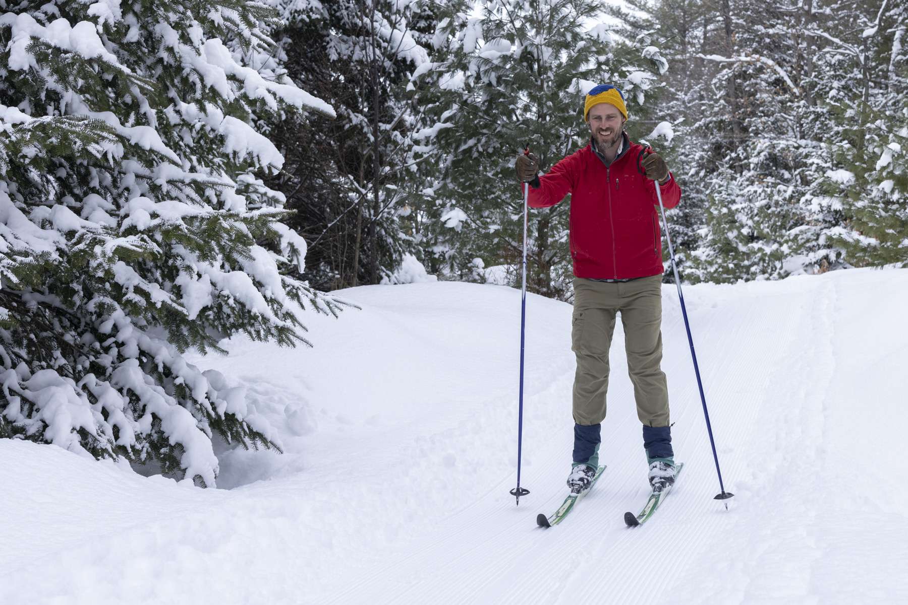 Brian Greene skiing at Dewey Mountain in Saranac Lake. Greene is now director of the Adirondack Park Invasive Plant Program.
