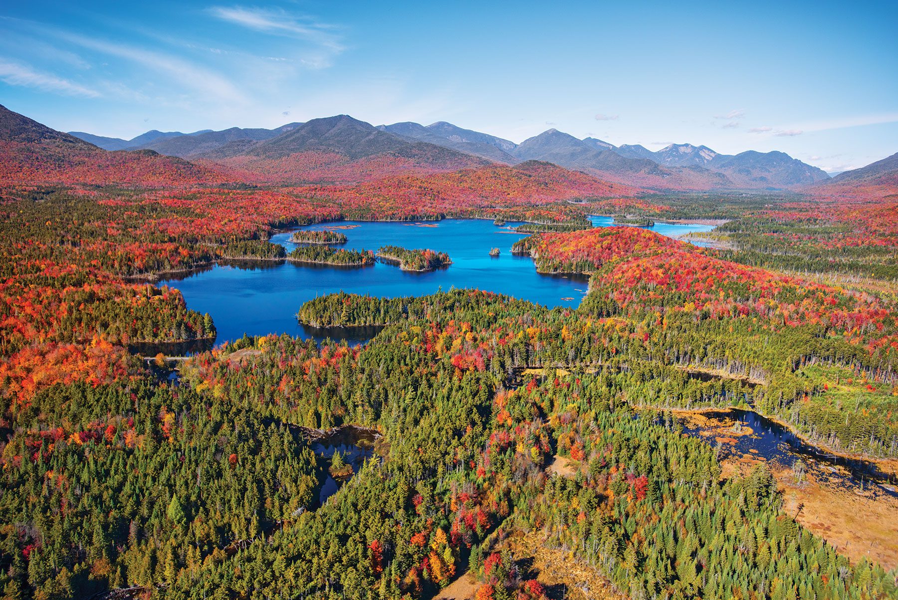 aerial shot in fall