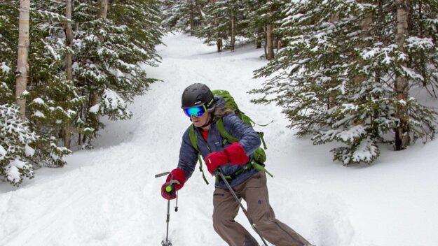 man skiing