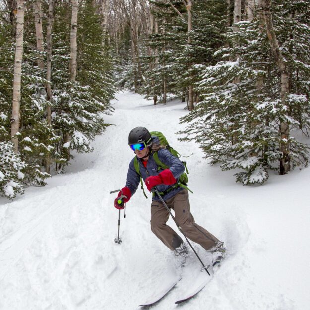 man skiing