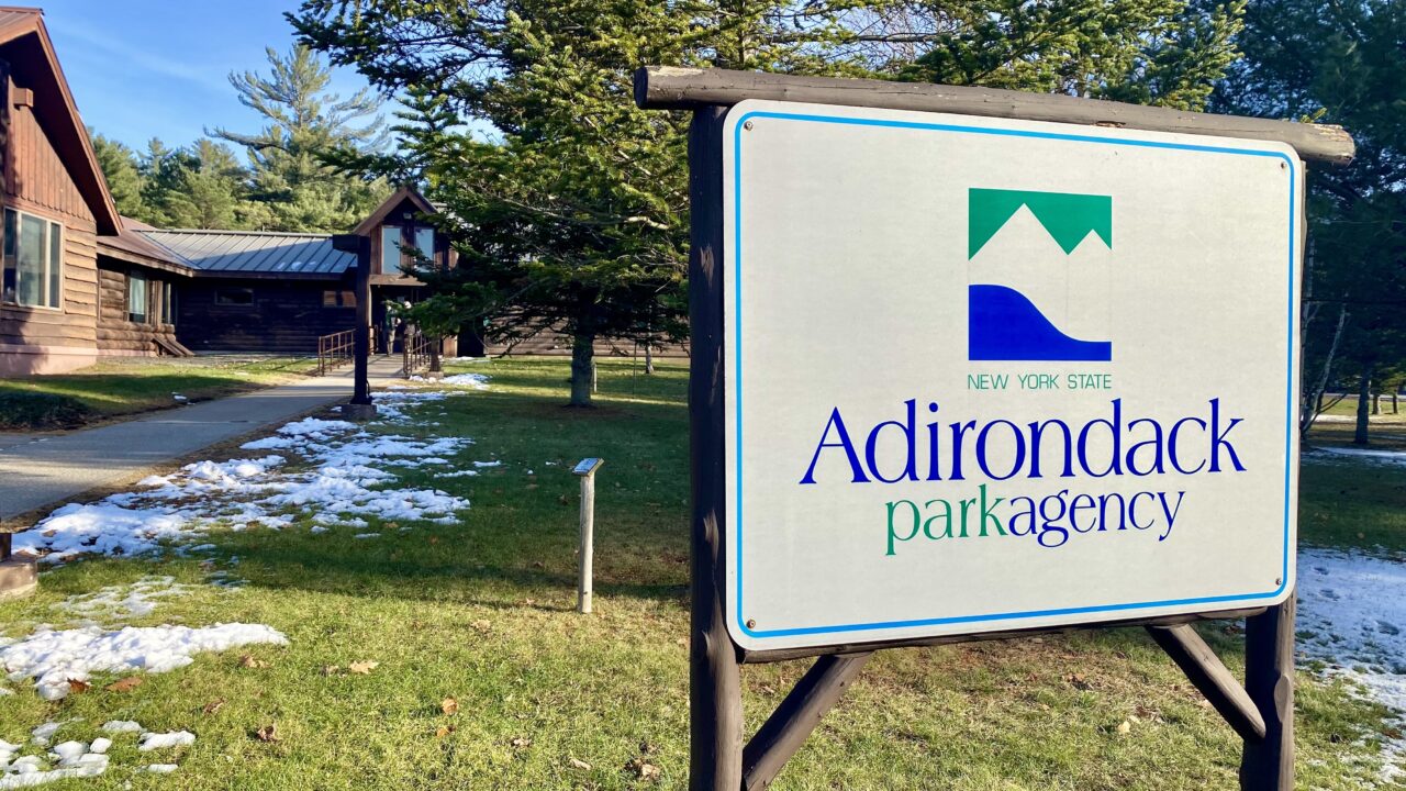 The sign outside the Adirondack Park Agency headquarters in Ray Brook