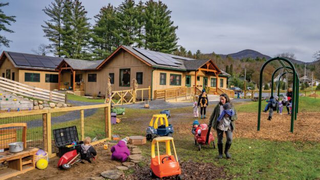 Teachers and students with the Infant and Toddler program at Little Peaks Preschool and Early Childhood Center in Keene.