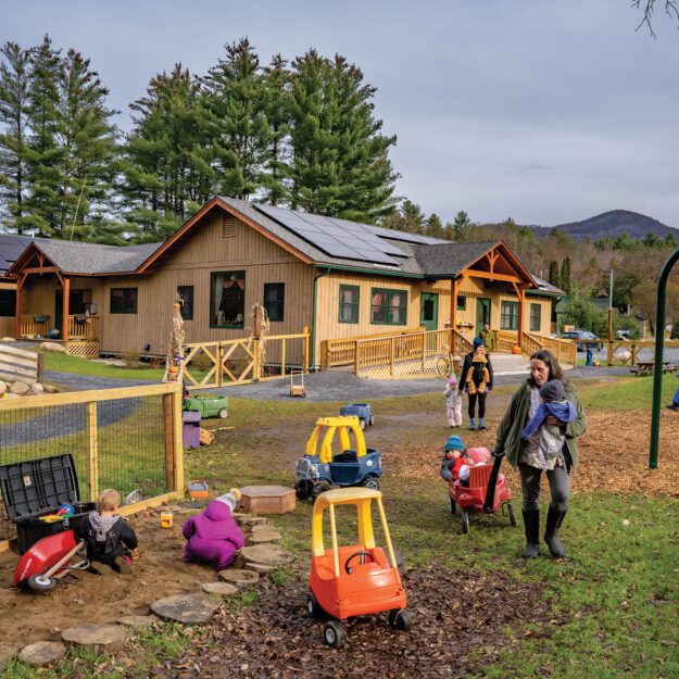 Teachers and students with the Infant and Toddler program at Little Peaks Preschool and Early Childhood Center in Keene.