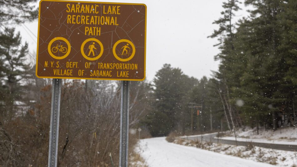 A completed segment of the Adirondack Rail Trail in Saranac Lake. Photo by Mike Lynch