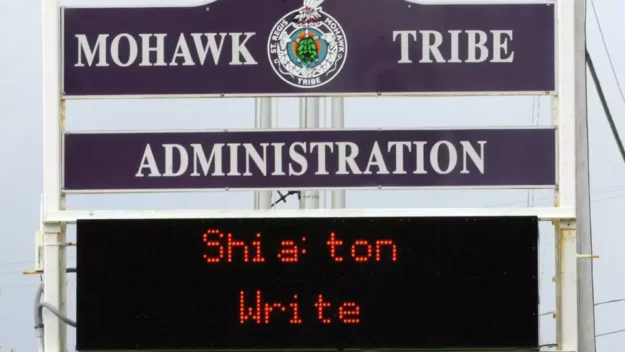 The St. Regis Mohawk Tribe's administration office on the Akwesasne Reservation in Hogansburgh, N.Y. The tribe has reached a settlement with Monsanto in a years-long toxic pollution lawsuit, but the terms remain confidential.(Lori Van Buren / Times Union)