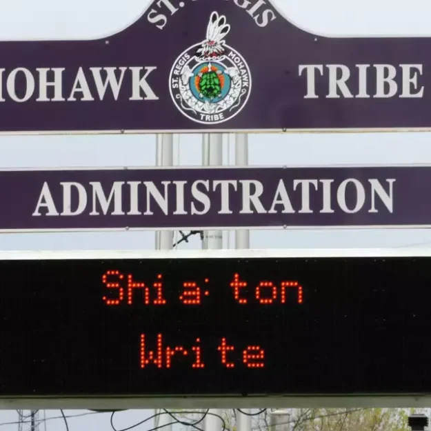 The St. Regis Mohawk Tribe's administration office on the Akwesasne Reservation in Hogansburgh, N.Y. The tribe has reached a settlement with Monsanto in a years-long toxic pollution lawsuit, but the terms remain confidential.(Lori Van Buren / Times Union)