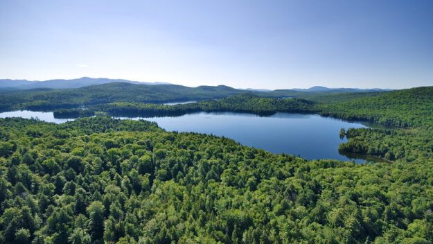 An aerial view of Follensby Pond