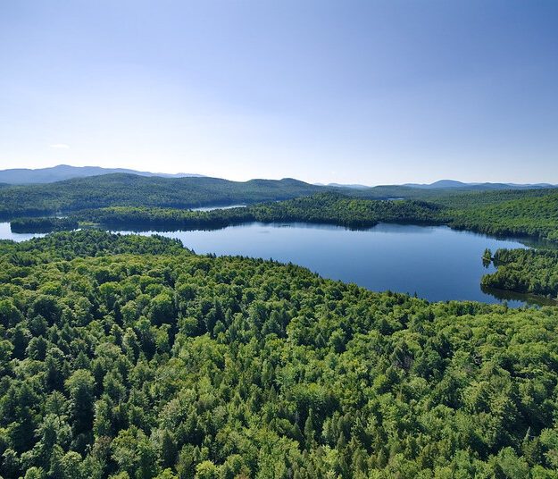 An aerial view of Follensby Pond