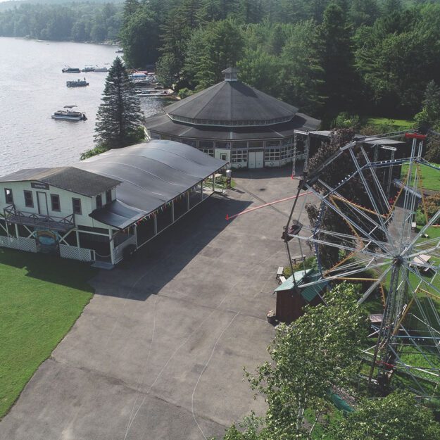 aerial view of amusement park in caroga