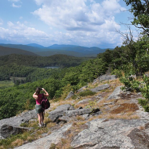 hiker on moxham mountain