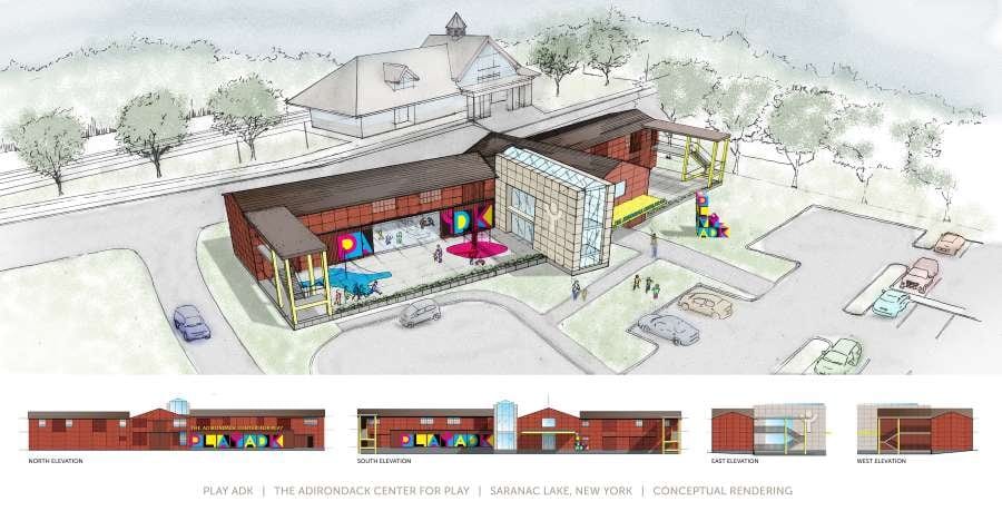 artistic rendition of play adk building