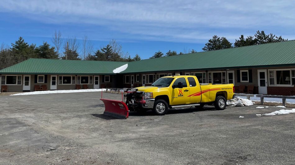 KOA truck at a motel