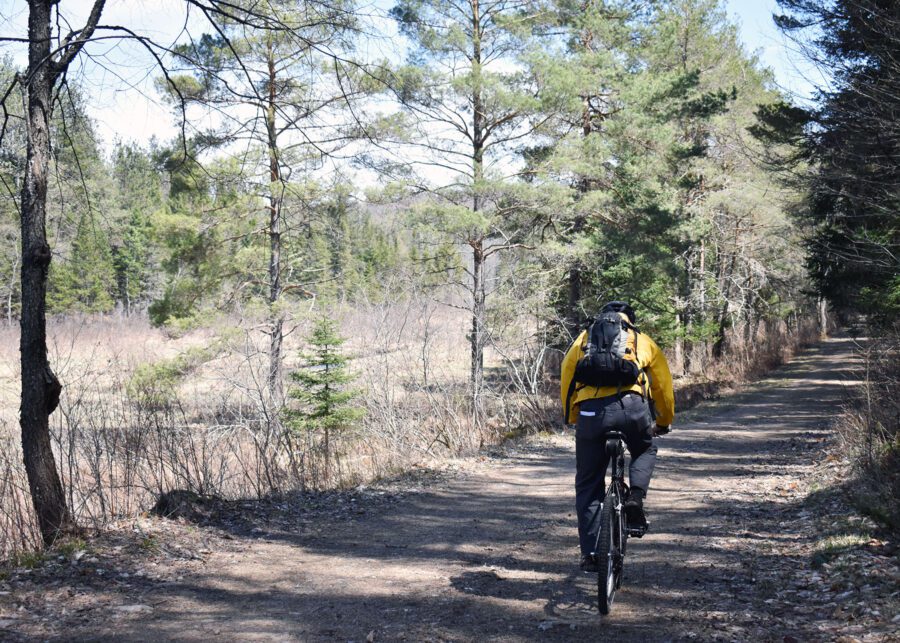 man on a bike on a trail