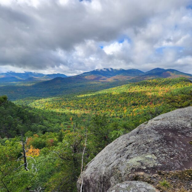 View from Rattlesnake Knob in the Four Peaks Tract in Jay looking toward the Sentinel Range. Part of the Adirondack Park