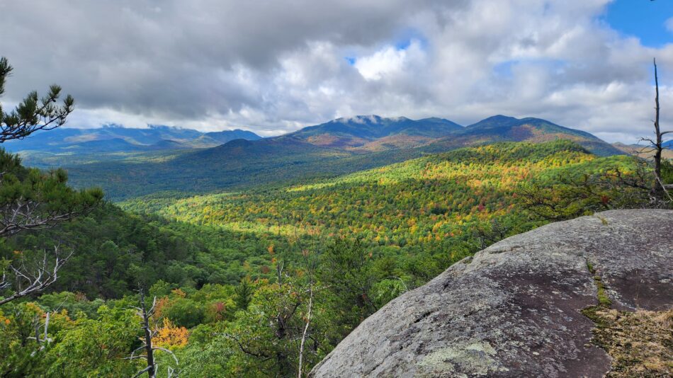 View from Rattlesnake Knob in the Four Peaks Tract in Jay looking toward the Sentinel Range. Part of the Adirondack Park