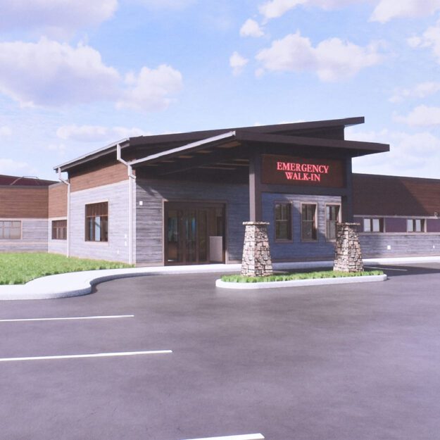 An architectural rendering of the roughly $23 million dollar Emergency Room at the Clifton-Fine Hospital in Star Lake. The new 10,000 square-foot facility, slated to be open by September, 2025, will replace the 800 square-foot facility built in 1951.