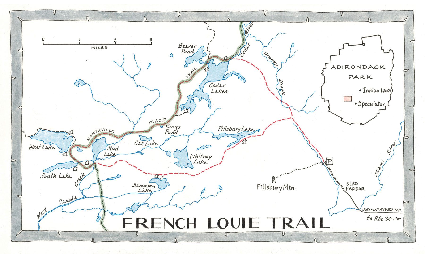 map of french louie trail loop