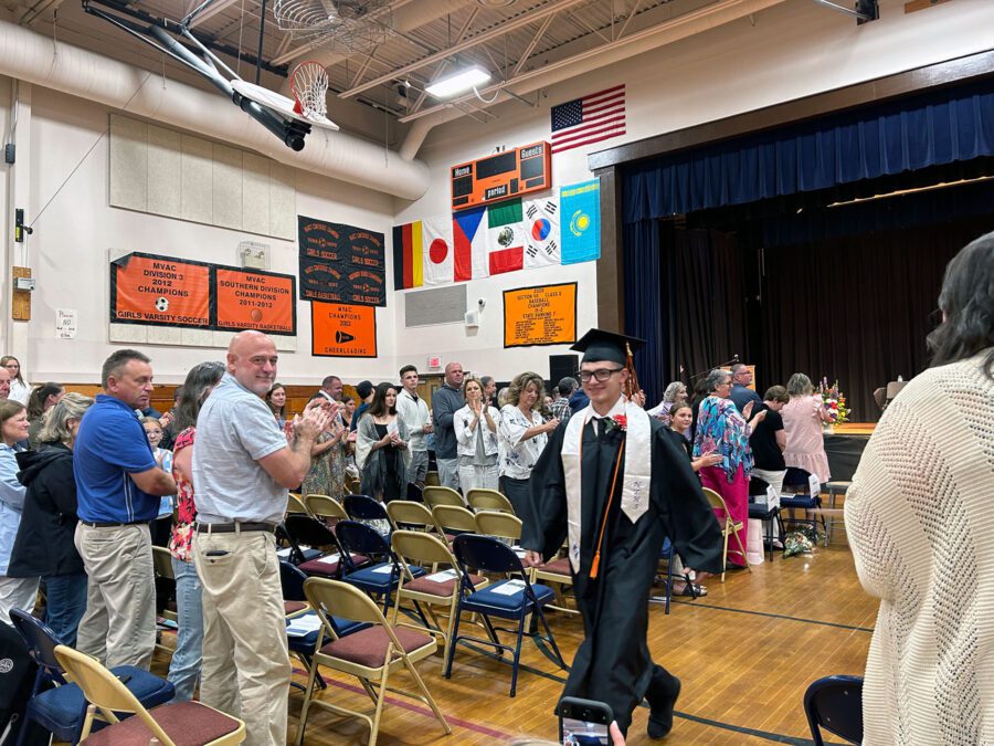 rural school's graduation ceremony of 4 students