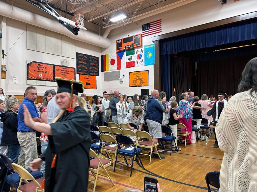 rural schools graduation ceremony of 4 students