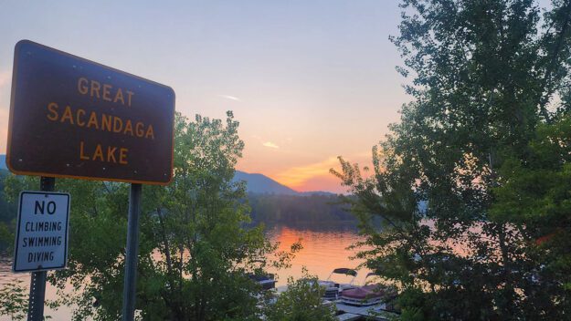 sunset on great sacandaga lake