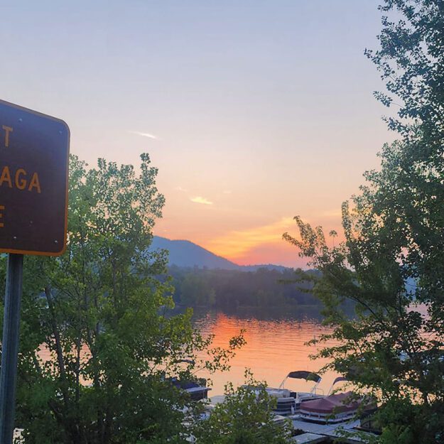 sunset on great sacandaga lake