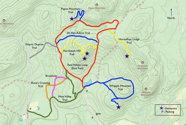 twin valleys trail map