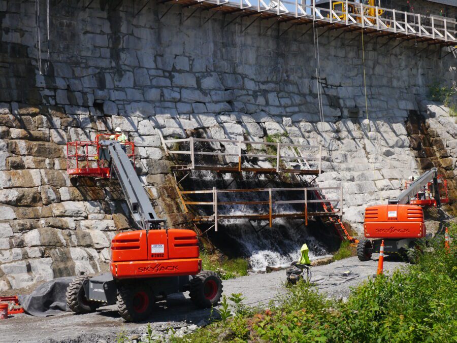 indian lake stone dam repair work