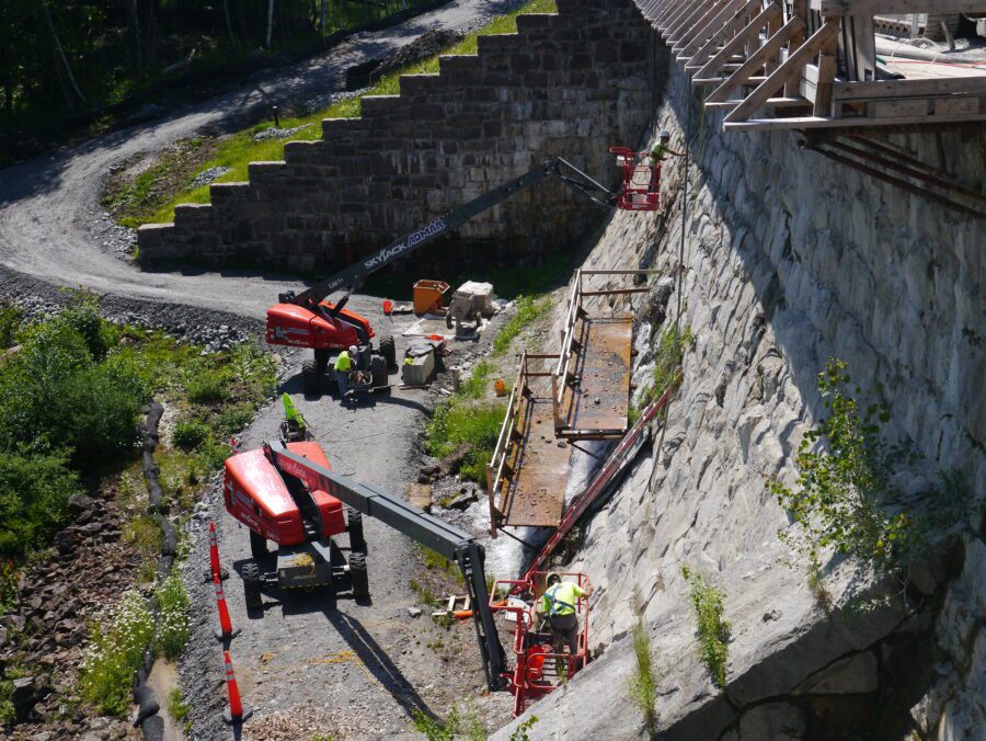 indian lake stone dam repair work