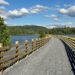 Causeway at the Adirondack Rail Trail over Lake Colby