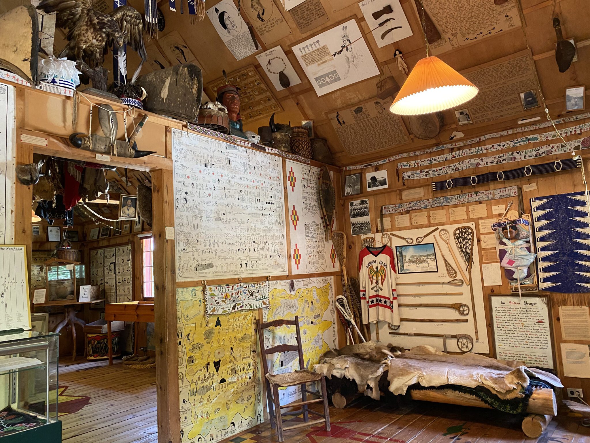 Inside of Six Nations Iroquois Museum in Onchiota, NY.