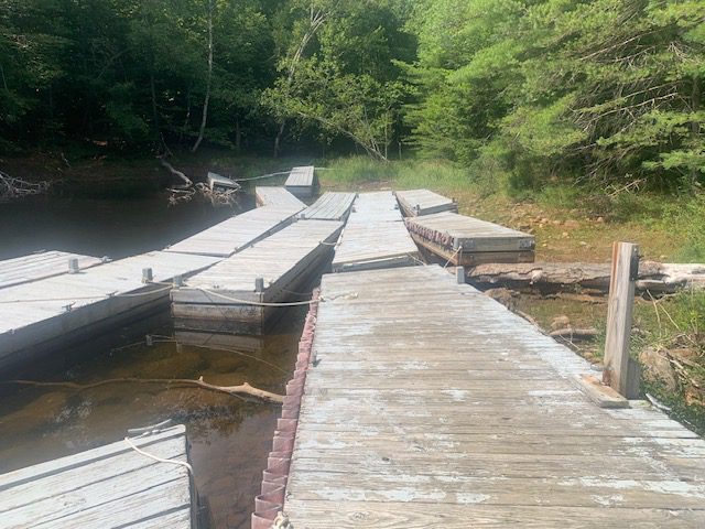 Docks stored in Norman's Cove on Indian Lake this summer.