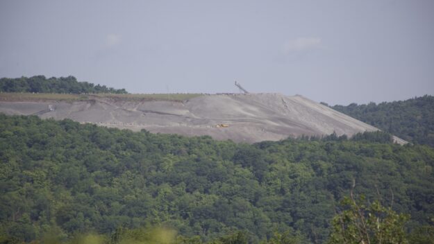 Barton Mines' residual minerals pile from the former Hooper Mine in the Siamese Ponds Wilderness.