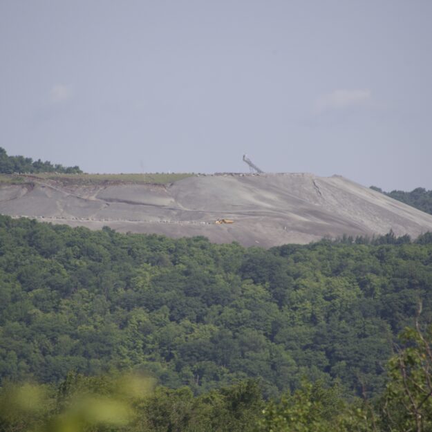 Barton Mines' residual minerals pile from the former Hooper Mine in the Siamese Ponds Wilderness.