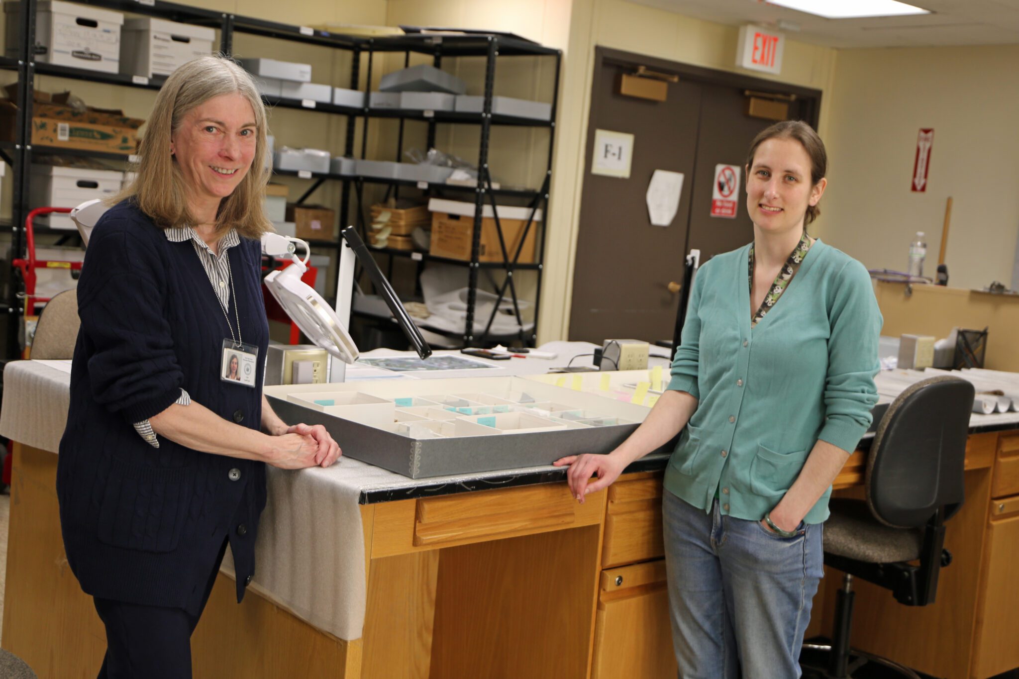 Lisa Anderson and Julie Weatherwax in the New York State Museum