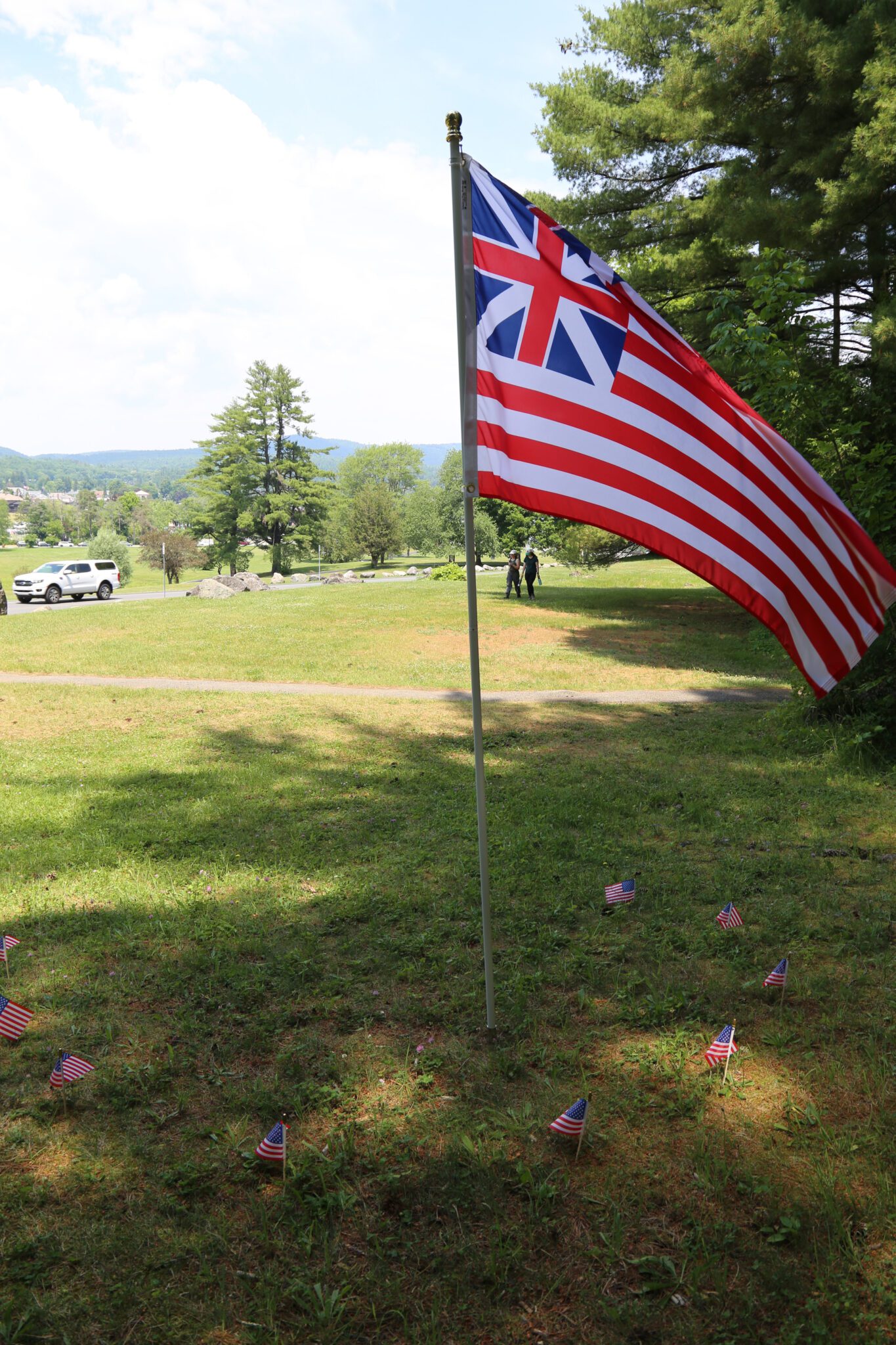 The site in the Lake George Battlefield State Park where 18th century remains will be reburied. 