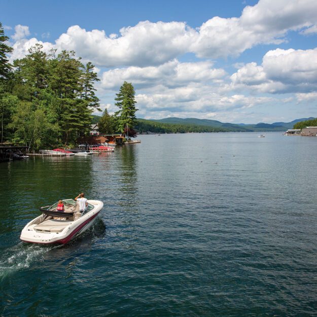 boat on a lake