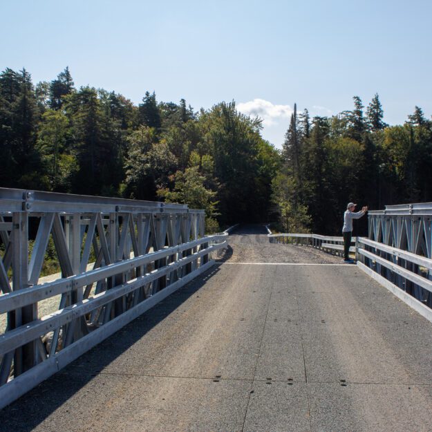 A metal bridge in Newcomb