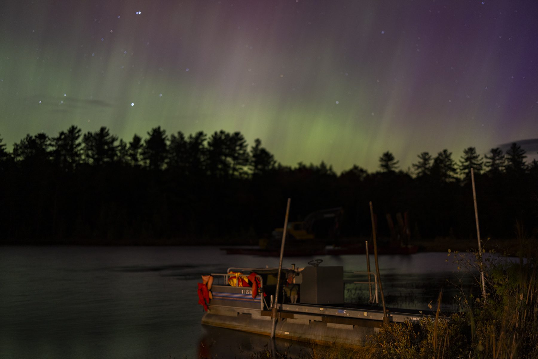 colorful streaks in the night sky