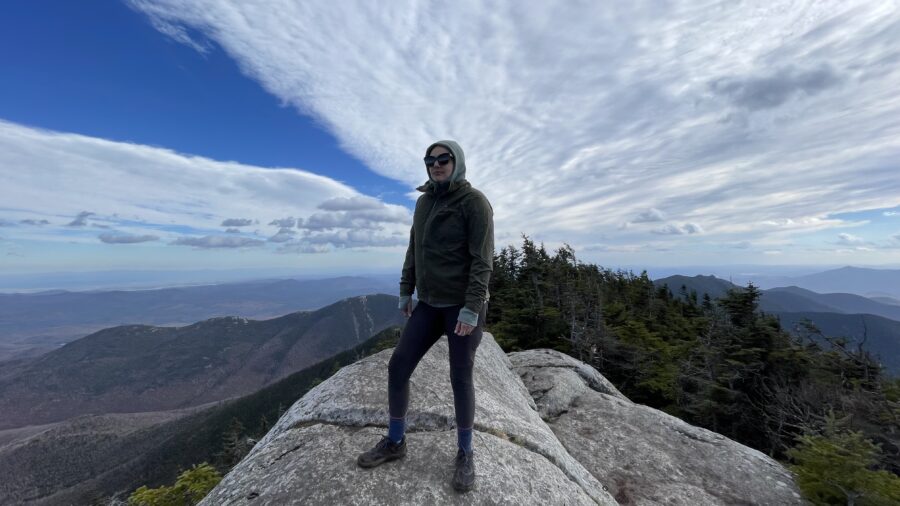 woman on a mountain top